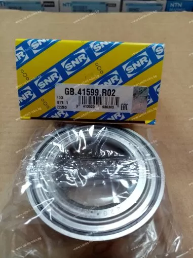 Wheel bearing  GB 41599 R02 ( 39x72x37 )  SNR/France, for rear axle of BMW 33 41 1 124 358; CHEVROLET 94535254; DAEWOO 90279332 | 94535254; FORD 1061596 | 6485018; MAZDA D350-33-047A | D350-33-047B ;OPEL 1603191 | 328103 ;VAUXHALL 90279332 ;VOLKSWAGEN 5Z0