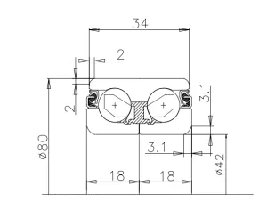 Лагер за главина IJ111002 42x80x36/34 cm, предна ос на Hyundai, Kia 