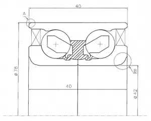 Лагер за главина IJ111010 42x78x40 mm, предна ос Hyundai, Kia