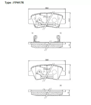 Комплект накладки задни дискови FPH17R