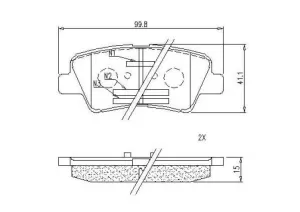 Комплект накладки задни дискови FPH17R