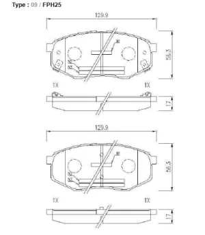 Комплект накладки задни дискови FPH17R