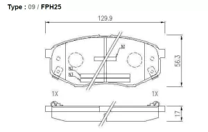 Комплект накладки задни дискови FPH17R