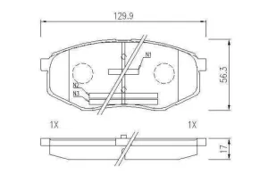 Комплект накладки задни дискови FPH17R