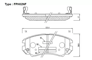 Комплект спирачни накладки FRIXA предни дискови FPH10N