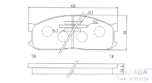 Комплект спирачни накладки FRIXA предни дискови FPK08 за Ford, Kia, Mazda