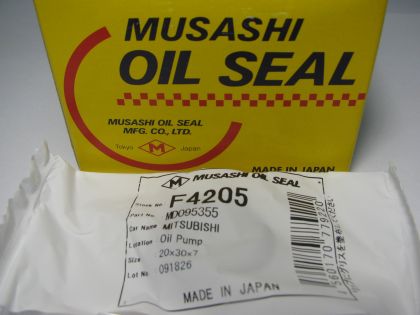 Oil seal AS 20x30x6 R Silicone Musashi F4205, oil pump of Hyundai,Mitsubishi,Pegaso,Proton OEM MD095355