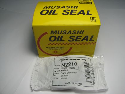 Oil seal AS 33x47x8 R NBR Musashi N2210, front crankshaft of Nissan ОЕМ 13510-16A00