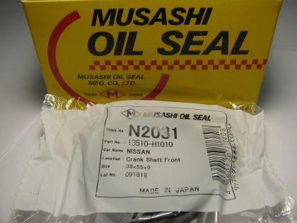 Семеринг UЕS-3 38x55x9 R NBR Musashi N2031, колянов вал преден на Nissan  OEM 13510-H1010