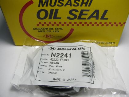 Oil seal UЕS-S 40x62x9/13.2 NBR Musashi N2241, rear axle Nissan OEM 43232-F6100