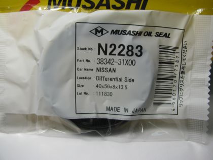 Oil seal  UES-9 40x56x8/13.5 NBR Musashi N2283, differential of  Nissan OEM 38342-31X00