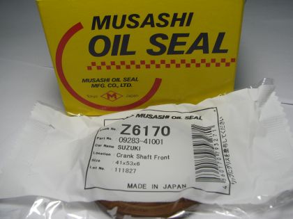 Oil seal AS 41x53x6 R Silicone Musashi Z6170, front crankshaft of  Fiat,Nissan,Opel,Subaru,Suzuki OEM  09283-41001