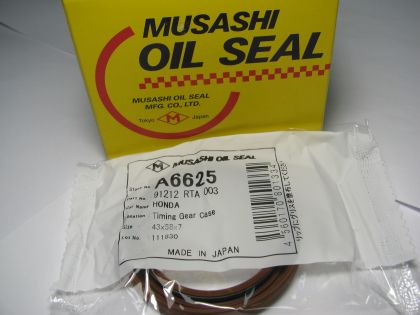 Oil seal AS 43x58x7 R Silicone Musashi A6625, front crankshaft of  Honda OEM 91212 RTA 003