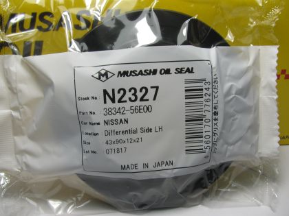 Семеринг UDS-9 43x90x12/21 NBR Musashi N2327, диференциал на Nissan OEM 38342-56E00