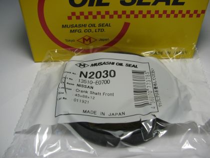 Oil seal AS 45x68x12 R NBR Musashi N2030, front crankshafr of Nissan OEM 13510-E0700