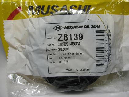 Семеринг UDS-9S 48x70x9/17 NBR Musashi Z6139, предна главина на Suzuki OEM 09289-48004