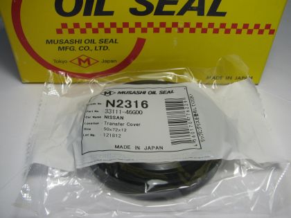 Oil seal AS 50x72x12 NBR Musashi N2316, transfer case of  Nissan OEM 33111-46G00