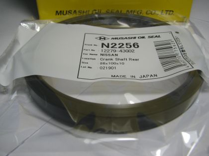 Oil seal AS 86x100x10 L-left helix, Silicone Musashi N2256, crankshaft rear of Ford,Nissan OEM 12279-43G02