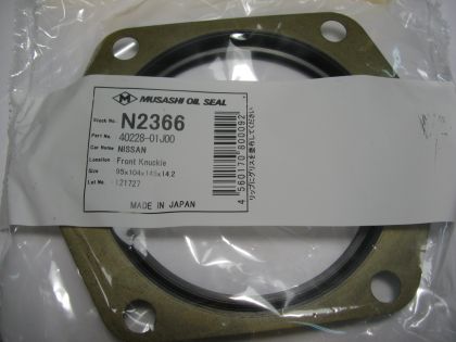 Oil seal UDS-35S 95x104/145x14.2 NBR Musashi N2366, front axle of Nissan Patrol (Y60)  OEM 40228-01J00