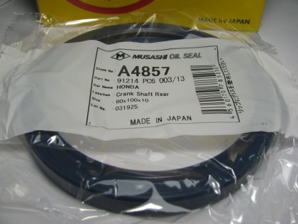 Семеринг AS 80x100x10 R Silicone Musashi A 4857, колянов вал на Honda, OEM 91214 PC6 003