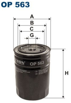 Маслен филтър  FILTRON OP 563 за ALFA ROMEO;CASE IN;FENDT;FORD;GAZ;LAND ROVER;LANDINI;PERSCHE;RENAULT TRUCK;VOLVO