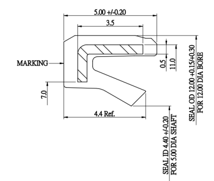 Oil seal AOF (101) 5x12x5 NBR 