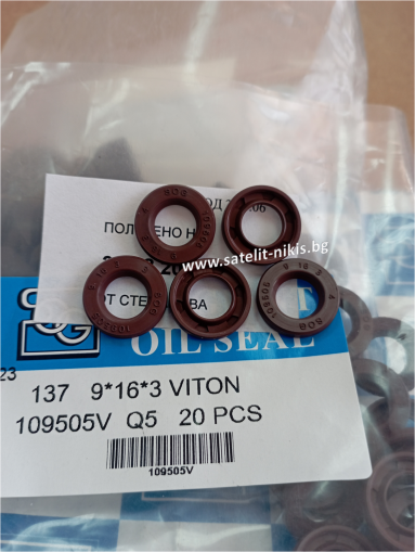 Oil seal AOFW  9x16x3 Viton SOG/TW