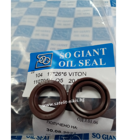 Oil seal   AS 17x26x6 Viton NBR SOG/TW