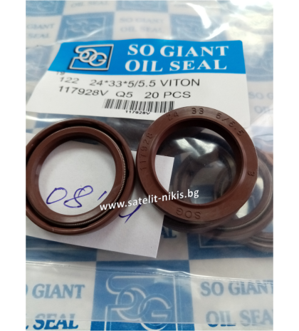 Oil seal   TCV  (122)  24x33x5/5.5 Viton SOG/TW , for hydraulic pumps,motors and hydrodynamic couplings