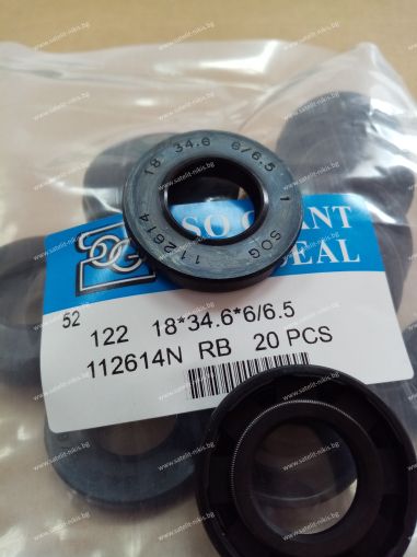 Oil seal TCV (122) 18x34.6x6/6.5 NBR SOG/TW , for hydraulik pumps,motors and hydrodynamic couplings