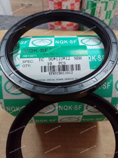 Oil seal  AS 90x110x12 NBR NQK.SF /China , wheel hub, differential of DAF 0491901,NAK9256; LAMBORGHINI 215200450; NEW HOLLAND 44882219,750298,80750298; RENAULT TRUCKS 5000000813; SAME 215200450; VOLVO 11190761