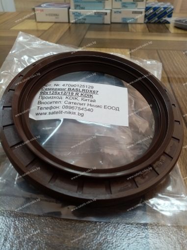 Oil seal  BASLRDX67 90x125x12/19 R Viton KDIK/China, for differential of DAIMLER A0239972747; HYUNDAI ZGAQ03534; IVECO 42534214; JOHN DEERE T218478; MAN 81965030326; NEOPLAN 11015616; SCANIA 1415130; VOLVO 3098229; ZF 0734319589