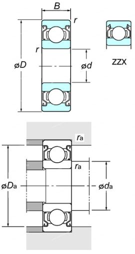 Bearing 604 ZZ KOYO 4-12-4 mm