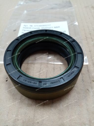 Oil seal  RWDR - Combi 46x65x21 NBR YWEI/China, CATERPILLAR 1306877,247075, JOHN DEERE T116820, LIEBHERR 10291736,7622700,	MANITOU 473652, NEOPLAN 260501000, NEW HOLLAND N3282135, SAME 001038270, ZF 0734309278,0734309430 