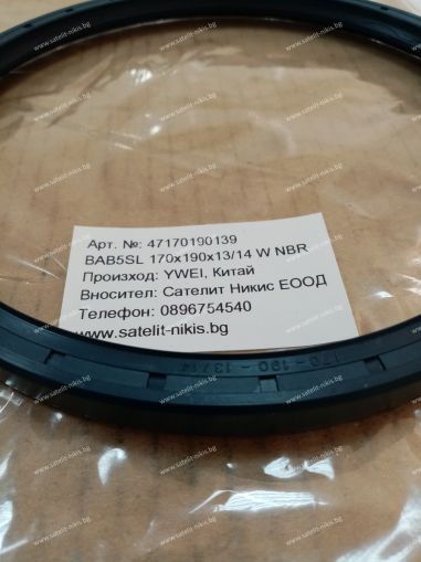 Oil seal  BAB5SL (ASW) 170x190x13/14 W NBR YWEI/China