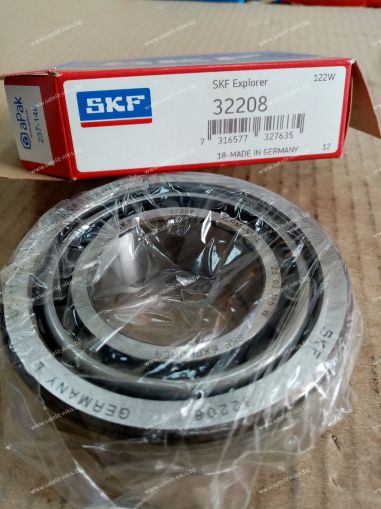 Bearing  32208 (40x80x24.75) SKF/Sweden, CASE 6190094M91; Claas 0002436710,0002436710,243671,000243671,243671.0,0002436710 ;Fortschritt 9902888551; Geringhoff 025152 ;HORSCH 00240080240110; IVECO 26800140; John Deere JD37047 LEMKEN 3199145; Laverda 340406