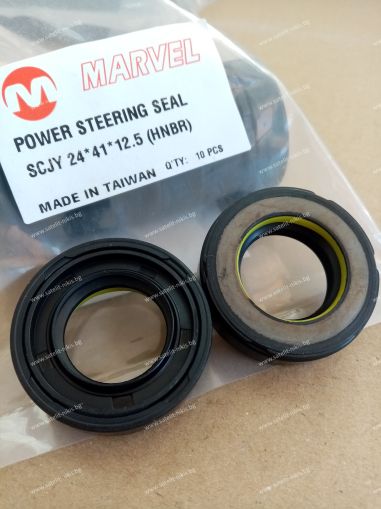 Oil seal  SCJY (CNB4) 24x41x12.5 HNBR MARVEL/TW , for steering of  MITSUBISHI COLT IV (1992-1996), MITSUBISHI COLT V (1995-2003), MITSUBISHI LANCER VII (1995-2000),MITSUBISHI MIRAGE (1995-2012), BP4767E