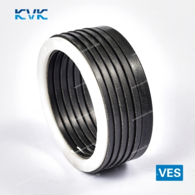 Hydraulic rod seal VES 60x75x30 NBR fabric 4 pcs + 1 pcs. POM, 5 elements, up to 400 bar KVK/Shina