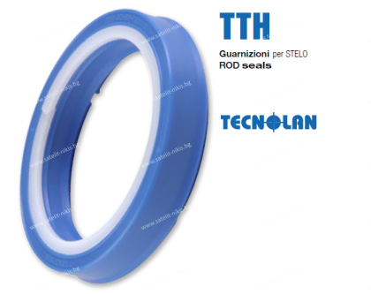Hydraulic rod seal TTH 63x78x12.5 PU94+POM up to 400 bar GUARNITEC/Italy