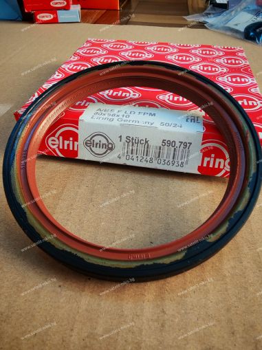 Семеринг A/BS  80x98x10  L FPM 590.797 ELRING , за колянов вал на DAEWOO 96101489,HONDA 96101489,OPEL 614203,SUZUKI 11340-84E00