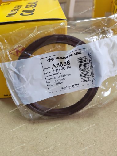 Семеринг UE (AS) 87x104x10 L Viton Musashi/Japan , за колянов вал на HONDA 91214 RBD E01,A6638   