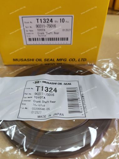 Oil seal  UE (AS) 75x107x8 L Viton Musashi/Japan , for crankshaft of TOYOTA  90311-75016,T1324   