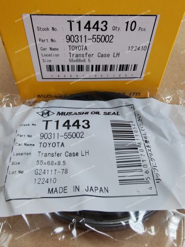 Oil seal  UE (TC) 55x68x8.5 L NBR Musashi/Japan , for transfer case of LEXUS,TOYOTA 90311-55002,T1443
