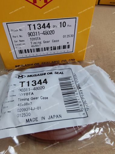 Oil seal  UE (AS) 48x68x7 R Brown Silicome Musashi/Japan , for crankshaft (front side) на  TOYOTA 90311-48020, 90311-48014,T1344   