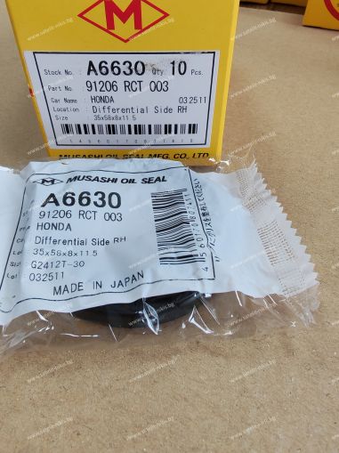 Oil seal  TC9 (UES-9) 35x58x8/11.5 R NBR Musashi/Japan , for differential of HONDA 91206 RCT 003,A6630