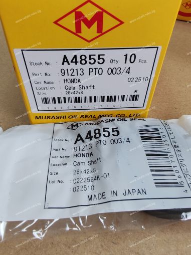Oil seal  UE (TC) 28x42x8 L NBR Musashi/Japan , for camshaft of HONDA 91213 PTO 003/91213 PTO 004, 5-86002-708-0,A4855