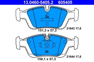 A.B.S. 36678 brake pad set, disc brakes for front axle of BMW