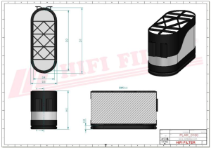 Въздушен филтър основен SA 16460 HIFI FILTER за ATLAS COPCO,CLAAS,DEUTZ,FENDT,HUERLIMANN,JOHN DEERE,LAMBORGHINI,MANITOU,MERLO,SAME,VALTRA