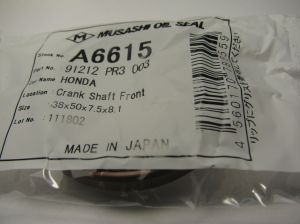Семеринг UES-2 (A/CS)  38x50x7.4/8.1 L Silicone Musashi A6615,  колянов вал (преден) на Honda 91212 PR3 003  