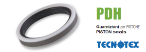 Hydraulic piston seal PDH 118  95x80x10.5/11 NBR/PTFE+Bronze/POM heavy duty  up to 600 bar GUARNITEC/Italy ,KOMATSU 707-44-95180